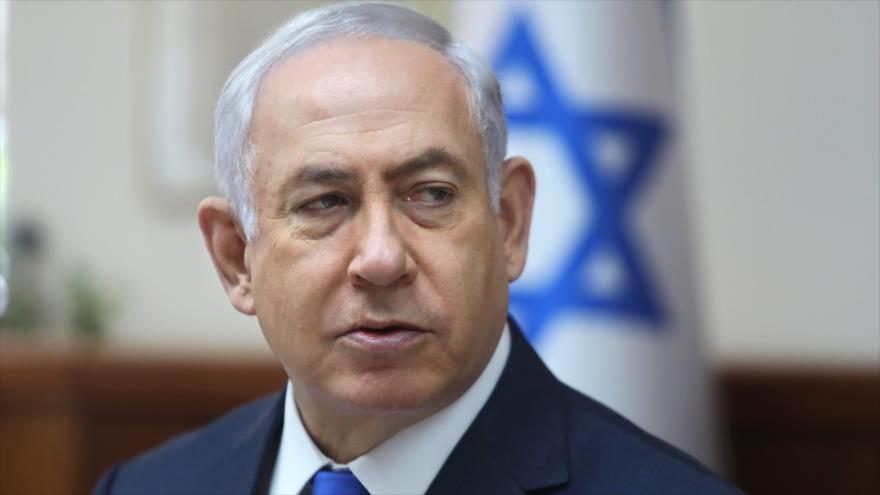 El premier israelí, Benyamin Netanyahu, durante una reunión de su gabinete en la ciudad de Al-Quds (Jerusalén), 9 de julio de 2017.