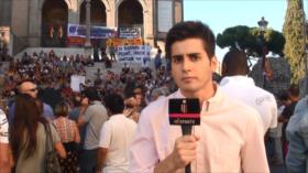 Italianos realizan marcha antirracista en apoyo a refugiados