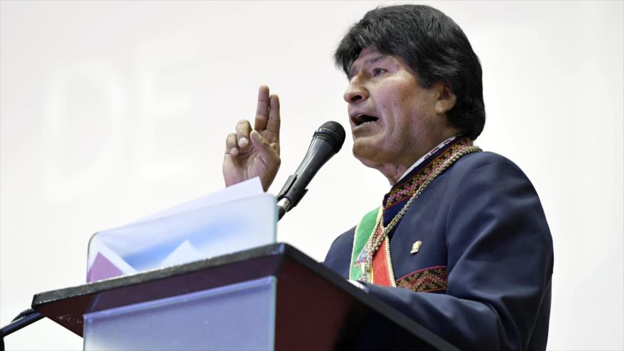 El presidente de Bolivia, Evo Morales, habla en una sesión en La Paz, 15 de julio de 2017.