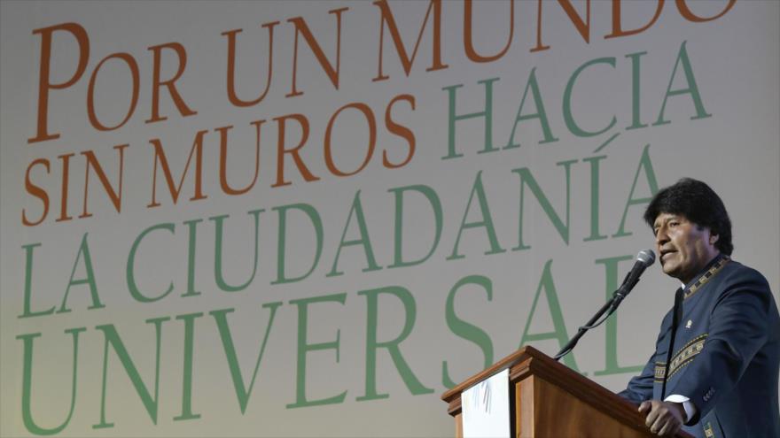 El presidente boliviano, Evo Morales, en la inauguración de la Conferencia Mundial de los Pueblos, Tiquipaya, 20 de junio de 2017.