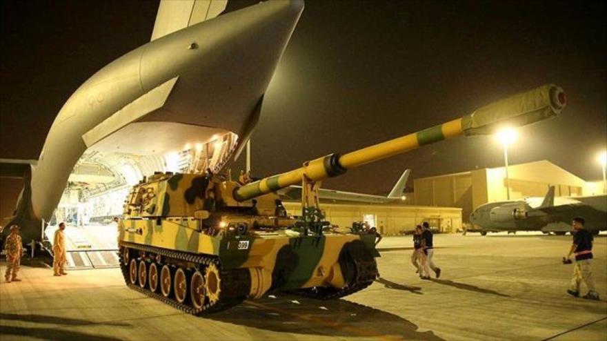 Unidad de artillería del Ejército turco llega a Doha, capital catarí, 19 de julio de 2017.