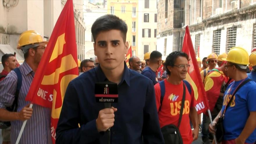 Grandes sindicatos italianos se manifiestan contra privatización