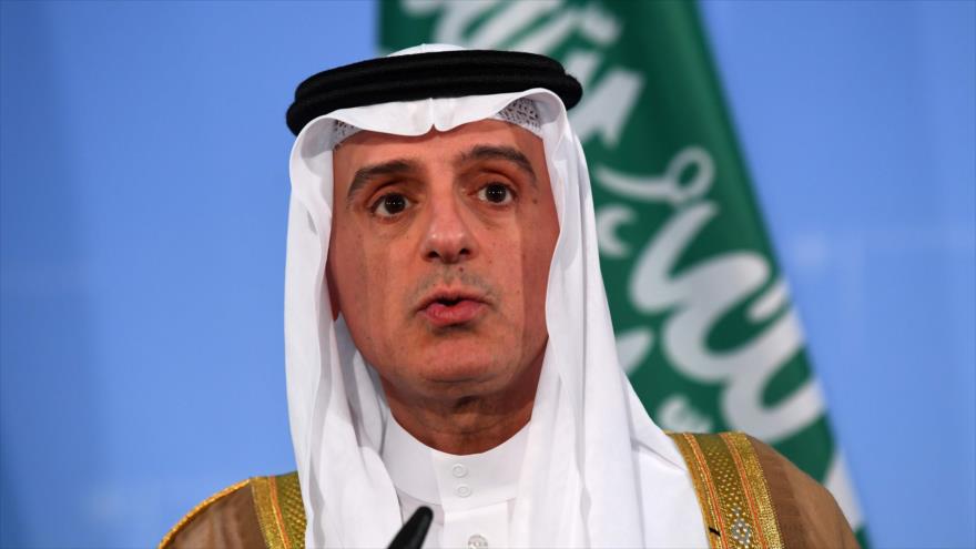El canciller saudí, Adel al-Yubeir, habla en una rueda de prensa en Berlín, Alemania, 7 de junio de 2017.