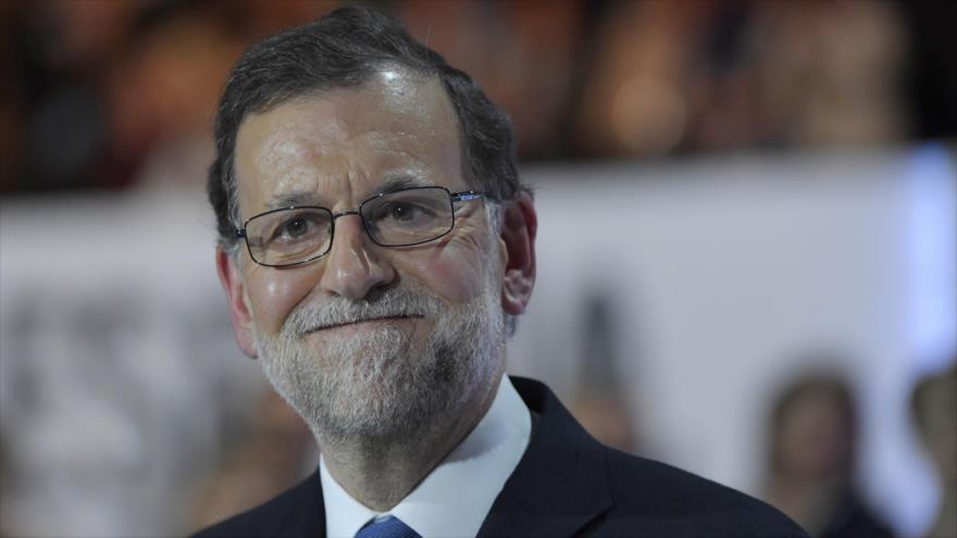 El presidente del Gobierno español, Mariano Rajoy, en el congreso anual del Partido Popular (PP), que preside, 11 de febrero de 2017.