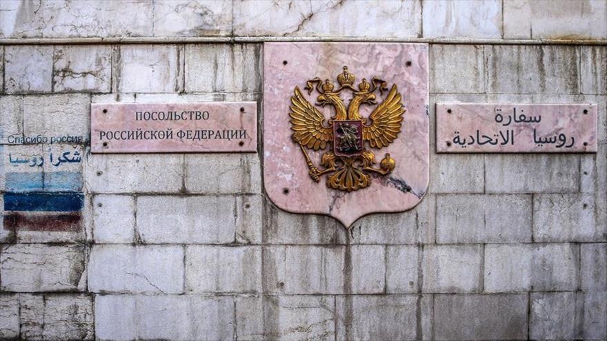 La Embajada de Rusia en Damasco, la capital de Siria.