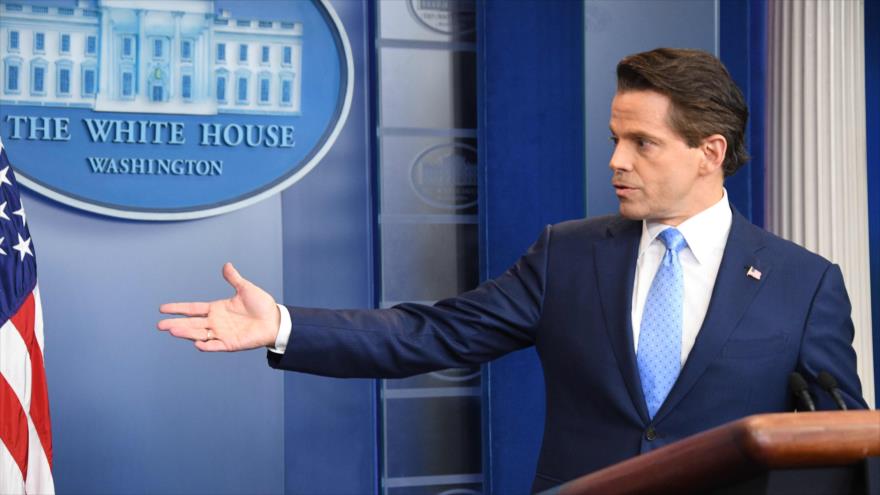 El nuevo director de comunicaciones de la Casa Blanca, Anthony Scaramucci, en una conferencia de prensa, 21 de julio de 2017.