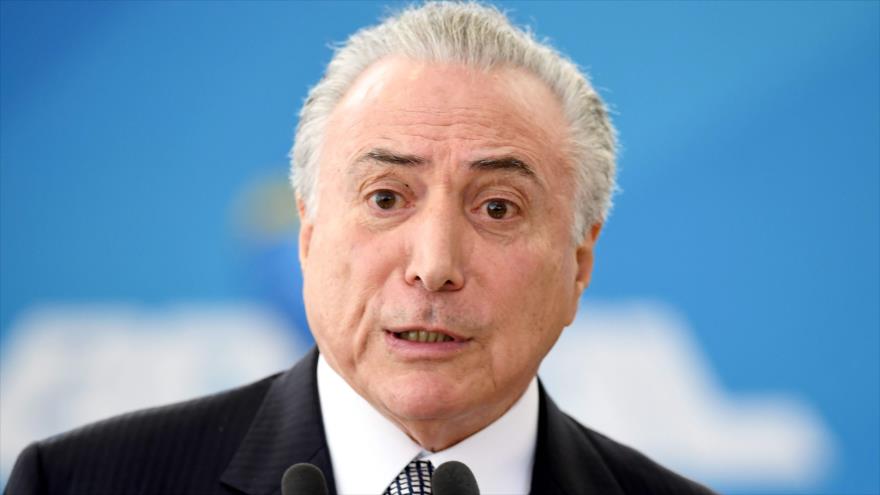 El presidente de Brasil, Michel Temer, durante una ceremonia en el Palacio de Planalto, Brasilia, 25 de julio de 2017.
