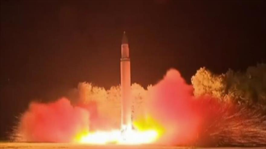 Corea del Norte dispara un segundo misil intercontinental, llamado Hwasong-14, 28 de julio de 2017.