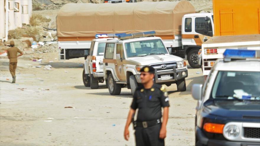 Agentes de la policía saudí en la provincia Oriental de Arabia Saudí, enero de 2017.