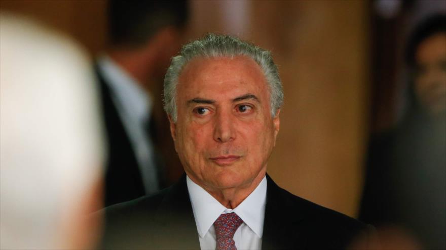 El presidente de Brasil, Michel Temer, durante una ceremonia en el Palacio de Planalto en Brasilia (capital brasileña), 27 de julio de 2017.