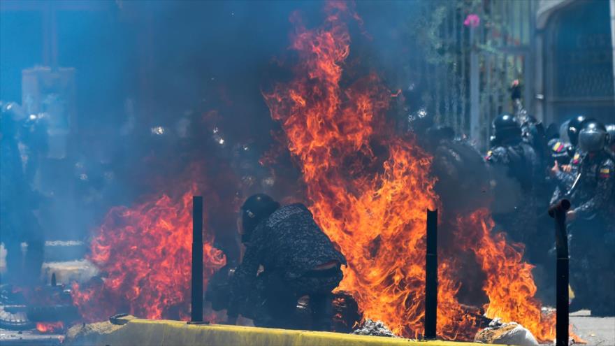 La explosión que ha tenido lugar en el sector Altamira, en Caracas, la capital de Venezuela, 30 de julio de 2017.