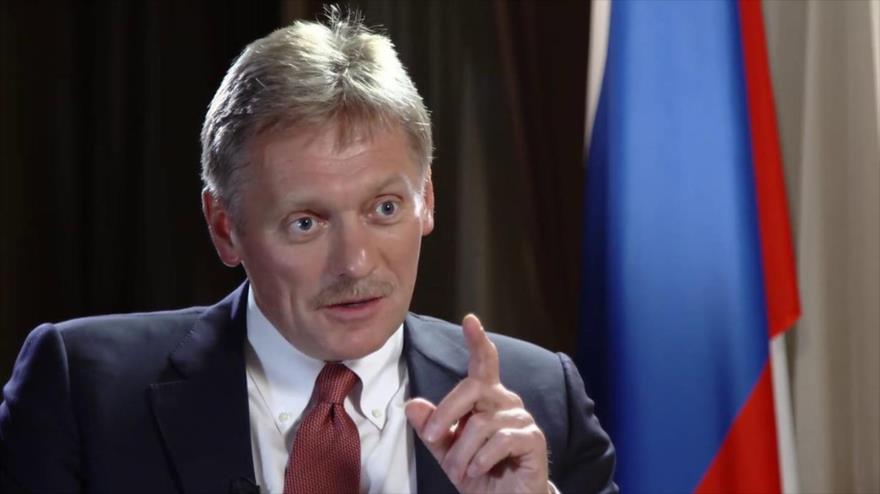 Dmitri Peskov, portavoz del Gobierno de la Federación Rusa, durante una rueda de prensa.