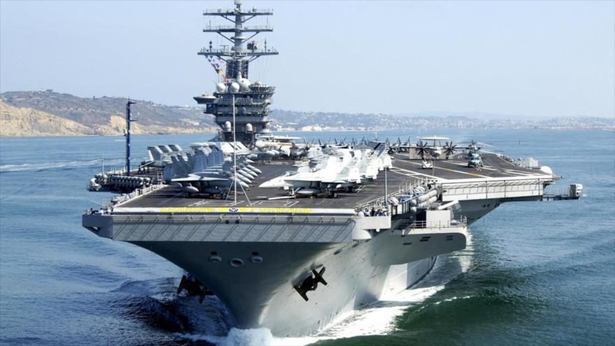 El portaviones nuclear USS Carl Vinson en el mar de la China Meridional en febrero de 2017.