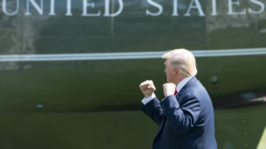 El presidente de Estados Unidos, Donald Trump, en la Casa Blanca en Washington, la capital, 4 de agosto de 2017.