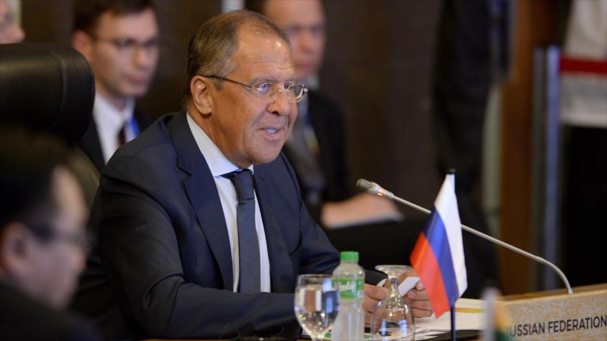 El ministro de Asuntos Exteriores de la Federación Rusa, Serguéi Lavrov, en la Cumbre de Asia Oriental, 6 de agosto de 2017.