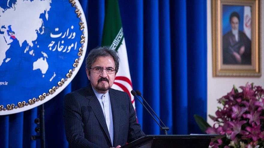 El portavoz del Ministerio de Asuntos Exteriores de Irán, Bahram Qasemi, ofrece su rueda de prensa semanal, 7 de agosto de 2017.