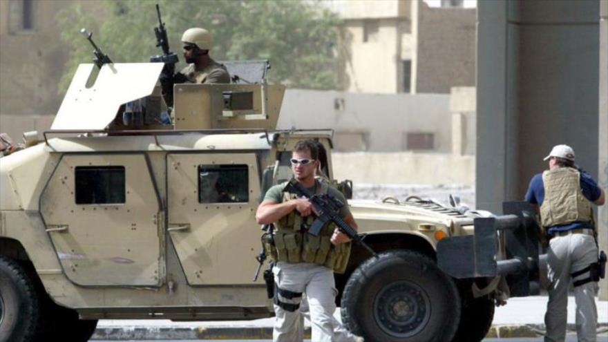 Contratistas de la empresa privada militar estadounidense Blackwater en Irak.