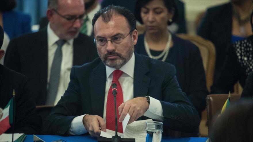 El canciller de México, Luis Videgaray, en una reunión de cancilleres de los países miembros de la OEA, Washington, 31 de mayo de 2017.