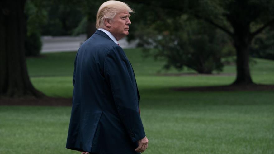 El presidente de Estados Unidos, Donald Trump, en la Casa Blanca, capital estadounidense, 14 de agosto de 2017.