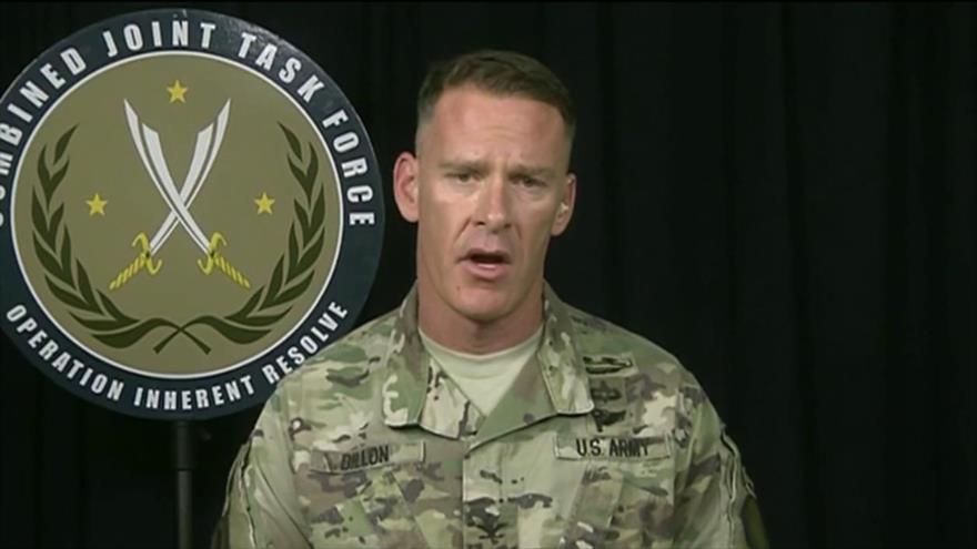 El portavoz de la operación Inherent Resolve de la coalición anti-EIIL en Irak y Siria, el coronel estadounidense Ryan Dillon.