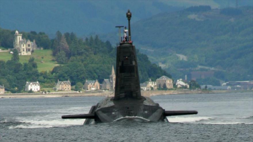 Un submarino nuclear Trident del Reino Unido.