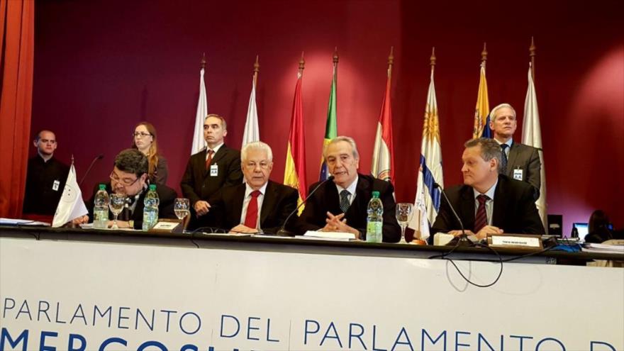Diputados reunidos en la XIIX sesión plenaria del Parlamento del Mercardo Común del Sur (Parlasur), 21 de agosto de 2017.