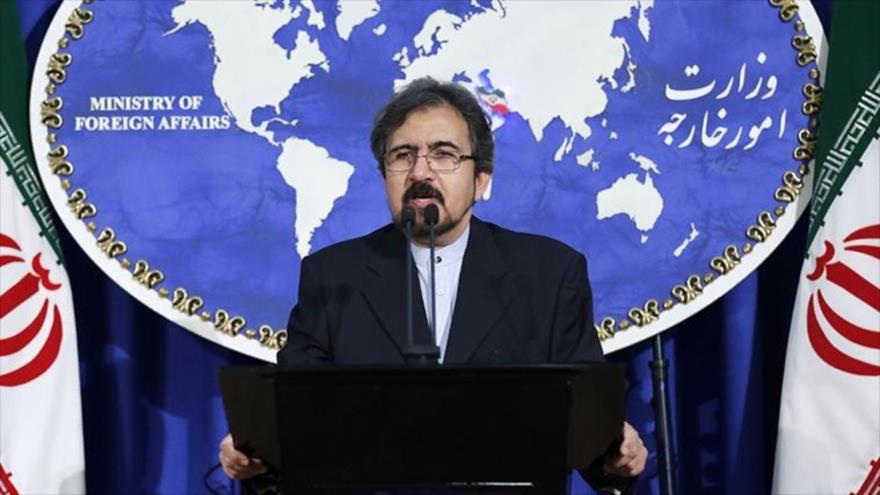 El portavoz de la Cancillería iraní, Bahram Qasemi, durante una rueda de prensa.
