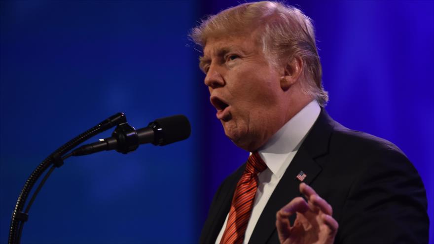El presidente estadounidense Donald Trump ofrece un discurso ante la convención nacional de la Legión de Estados Unidos, Nevada, 23 de agosto de 2017.