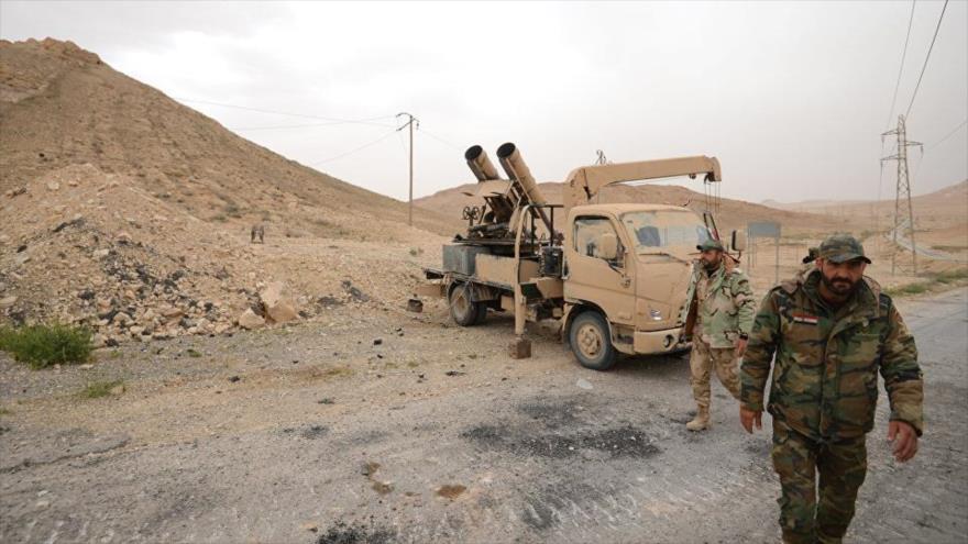 Efectivos del Ejército sirio en la provincia oriental siria de Deir al-Zur.