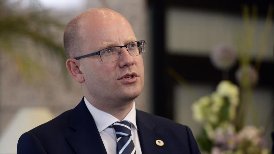 El primer ministro checo, Bohuslav Sobotka, tras una reunión con los líderes de la Unión Europea (UE), Bruselas, 23 de junio de 2017.