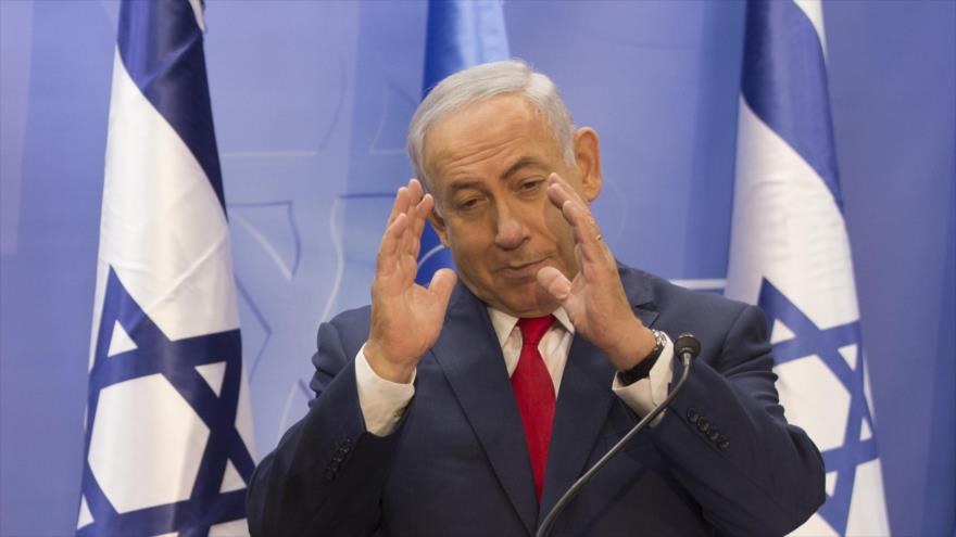 El primer ministro israelí, Benyamin Netanyahu, ofrece una rueda de prensa en Al-Quds (Jerusalén), 28 de agosto de 2017.