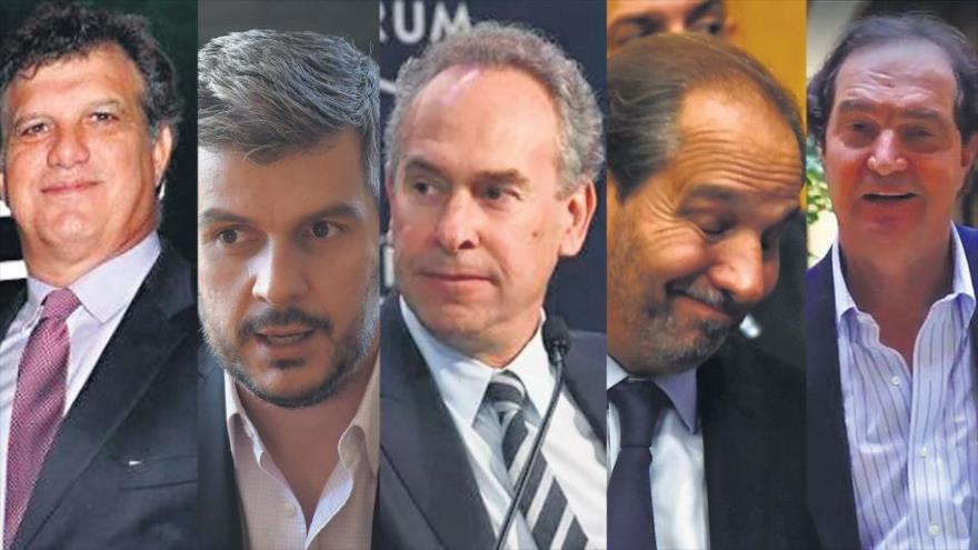 De izda. a dcha.: Gianfranco Macri, hermano del presidente argentino, Marcos Peña Braun, Marcelo Mindlin, Nicky Caputo y Pablo Clusellas.