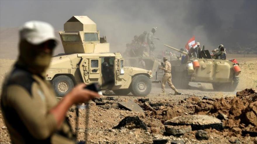 Tropas iraquíes avanzan hacia la región de Al-Ayadiya, al norte de la ciudad de Tal Afar, norte de Irak, 28 de agosto de 2017.