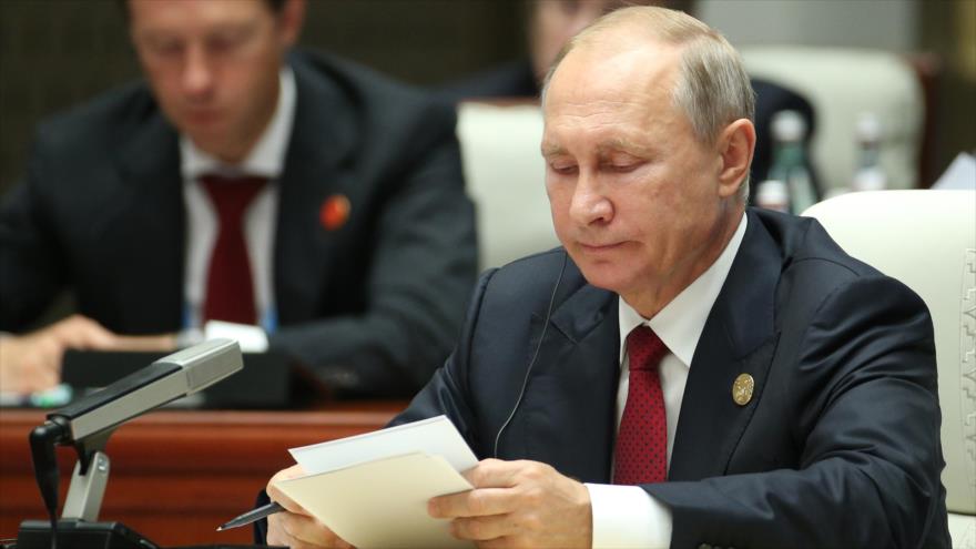 El presidente de Rusia, Vladimir Putin, en la Cumbre del BRICS en la ciudad china de Xiamen, 5 de septiembre de 2017.
