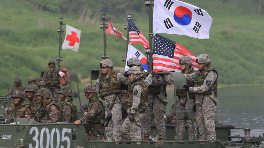 Efectivos de EE.UU. y Corea del Norte en unas maniobras militares conjuntas.