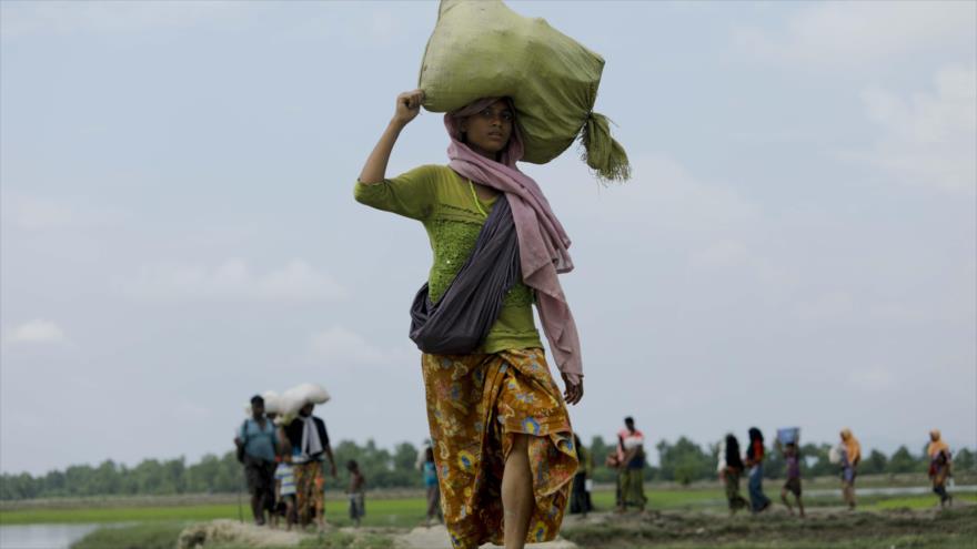 Musulmanes rohingyas huyen hacia Bangladés tras los ataques violentos del Ejército de Myanmar, 7 de septiembre de 2017.