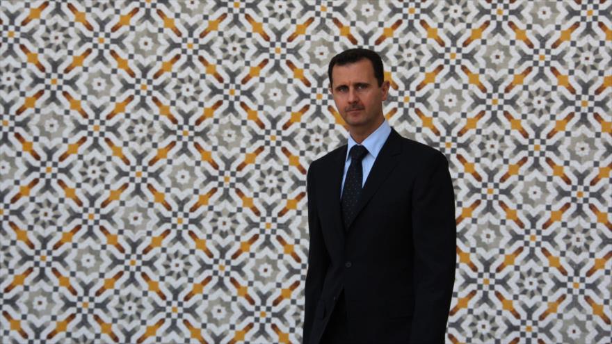 El presidente sirio, Bashar al-Asad, en el palacio Al-Shab en Damasco, la capital siria, 24 de junio de 2009.