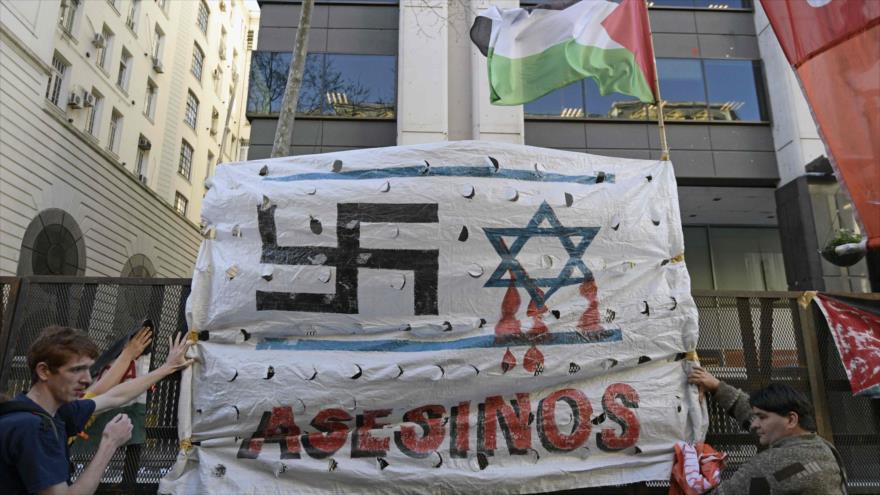 Argentinos gritan: Netanyahu es asesino de los niños palestinos