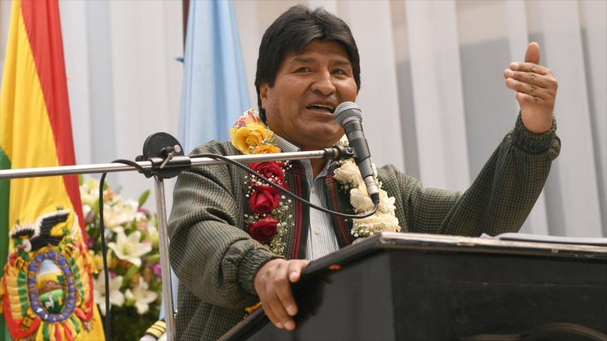 El presidente de Bolivia, Evo Morales, en acto de entrega de recursos en la gobernación de Cochabamba, 13 de septiembre de 2017.