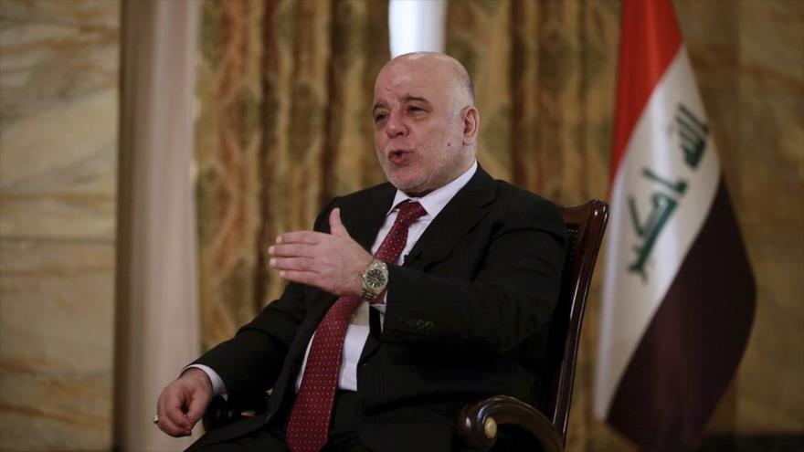 El premier iraquí, Haidar al-Abadi habla sobra la consulta de independencia de la región autónoma kurda, en la capital Bagdad, 16 de septiembre 2017.