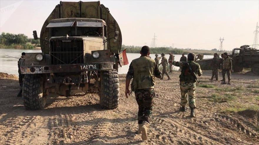 Primeras imágenes del Ejército sirio cruzando el río Éufrates