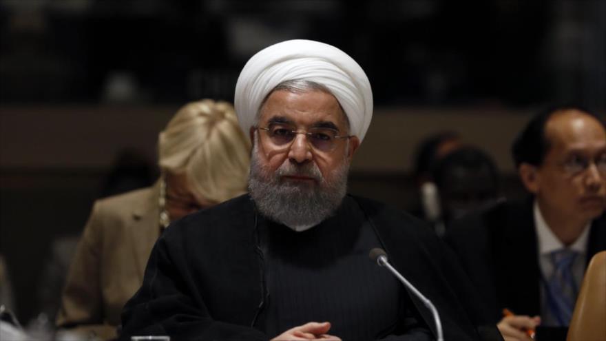El presidente iraní, Hasan Rohani, en la sede de la Asamblea General de Naciones Unidas (AGNU) en Nueva York, 19 de septiembre de 2017.