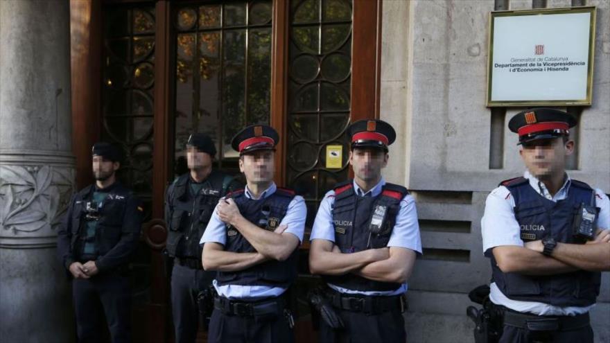 La Guardia Civil realiza detenciones en sedes de la Generalitat de Catalunya, 20 de septiembre de 2017.