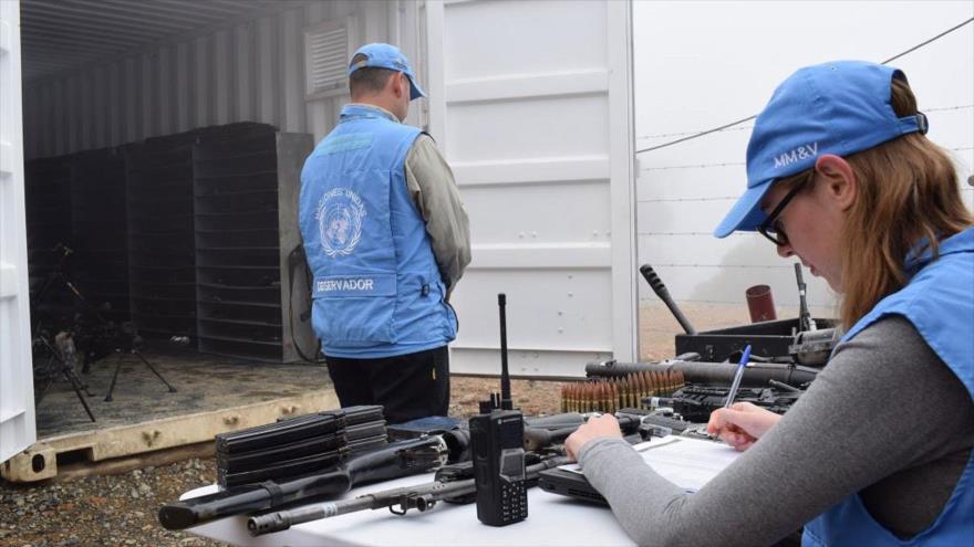 Observadores de la Misión de la Organización de las Naciones Unidas (ONU) en Colombia. 