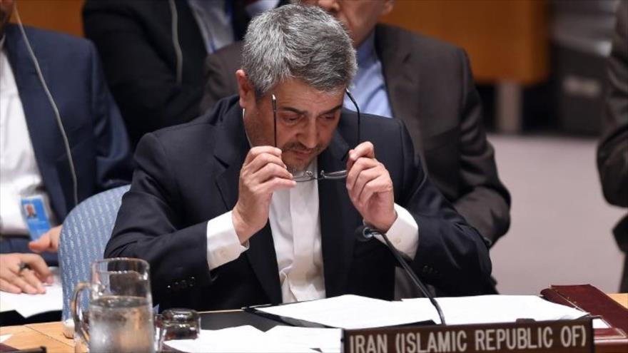El representante permanente de Irán ante la Organización de las Naciones Unidas (ONU), Qolamali Joshru.