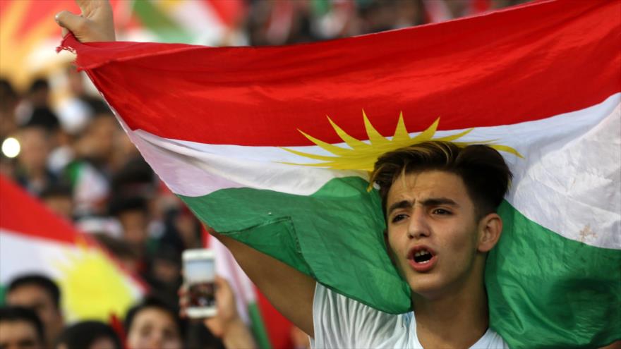 Manifestación a favor del referéndum separatista en la región del Kurdistán iraquí en Erbil, 22 de septiembre de 2017.