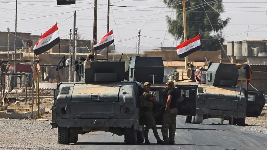 Las fuerzas iraquíes se movilizan en la ciudad de Al-Shirqat, 22 de septiembre de 2017.