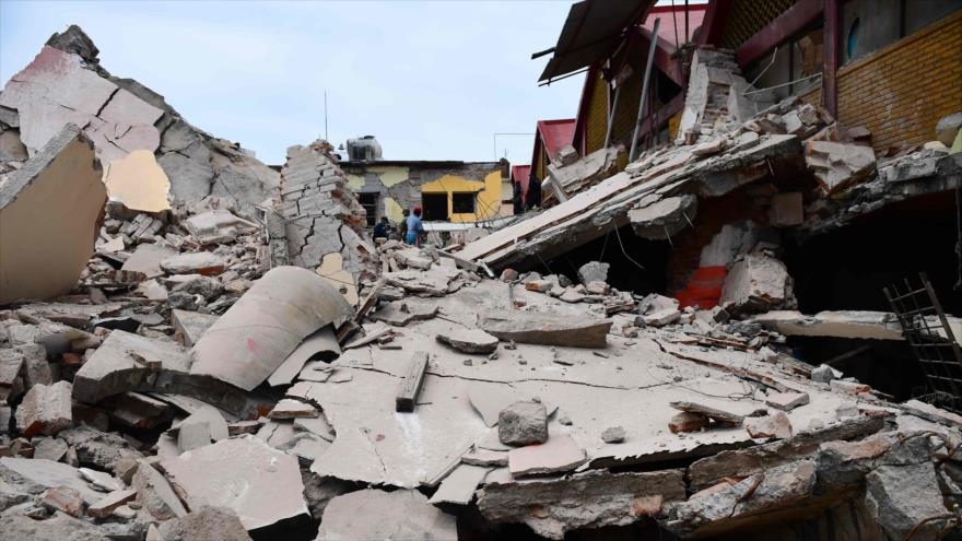 Vista de los daños causados por el terremoto de 8,2 en la escala de Richter, Oaxaca, 8 de septiembre de 2017.