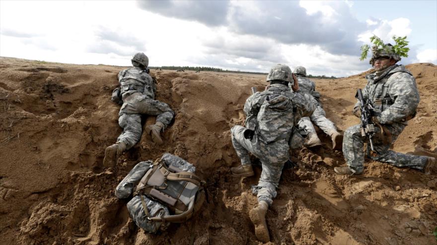 Soldados estadounidenses durante una maniobra militar en el Este de Europa.