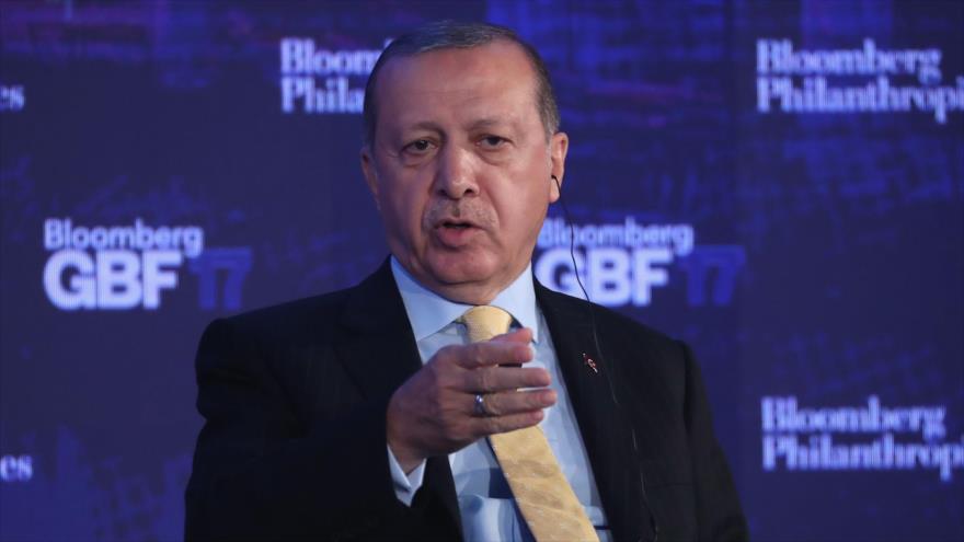El presidente turco, Recep Tayyip Erdogan, en el Bloomberg Global Business Forum de Nueva York, 20 de septiembre de 2017.
